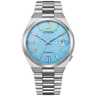 Часы Citizen Collection Механические часы Автоматические с ручным заводом Водонепроницаемые Бирюзовые Синие TSUYOSA Collection Серебряные NJ0151-53L Мужские