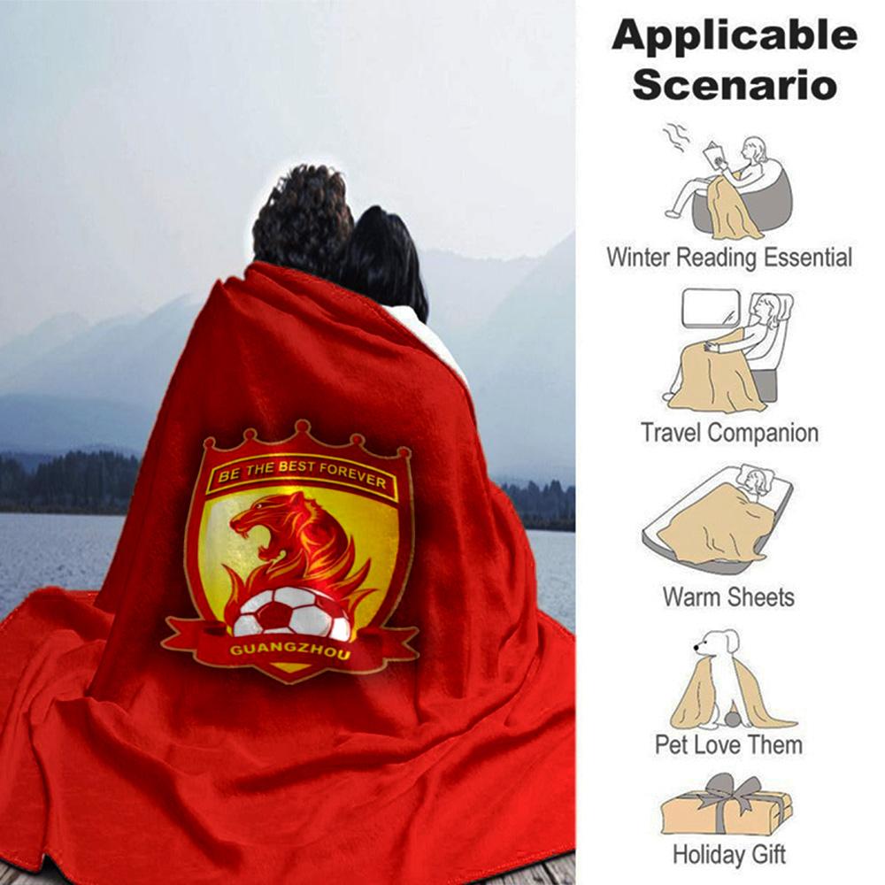 Guangzhou Evergrande Print Flannel Blanket High Quality Warm Comfortable Cover for All Seasons Perfect for Gifts Home Decor