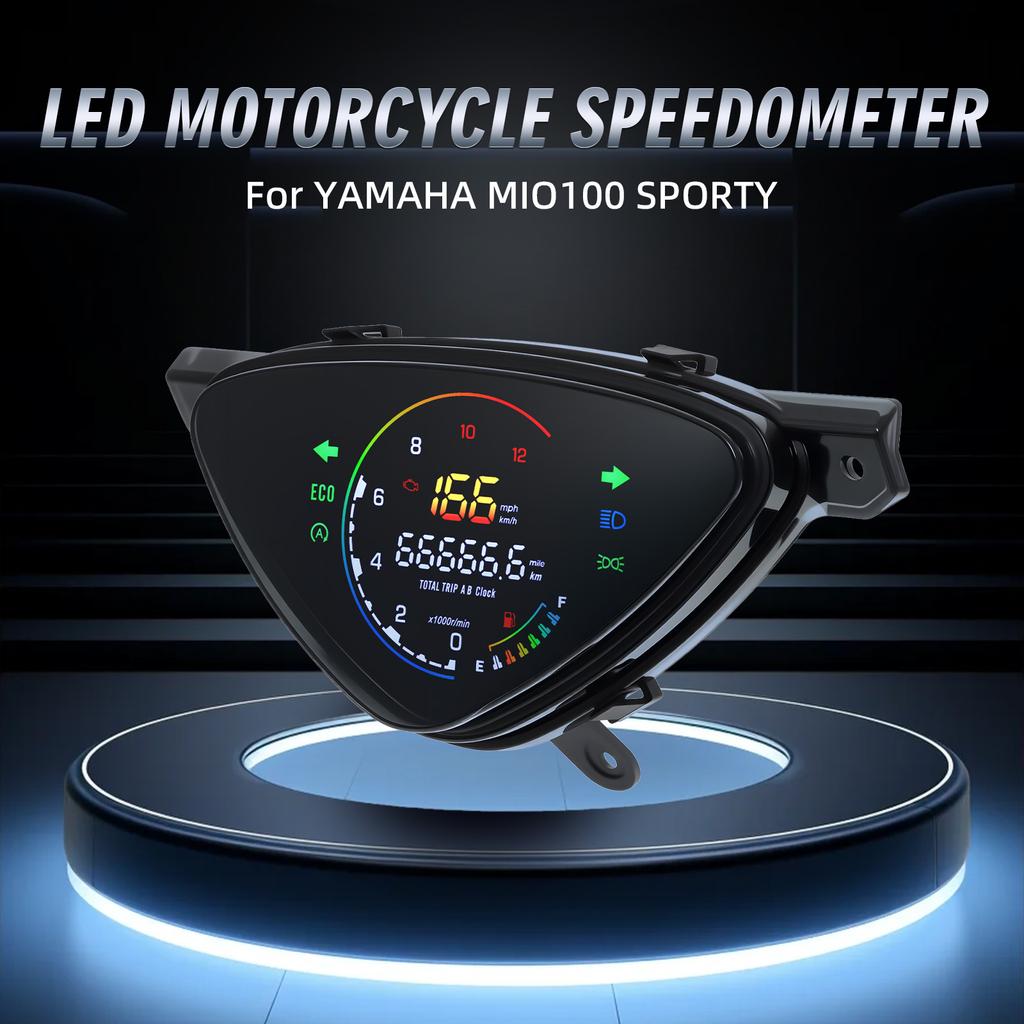 Цифровой светодиодный спидометр KMH MPH Одометр Тахометр 12000 об/мин для YAMAHA Mio Sporty/Mio Amore/Mio Smile BJ
