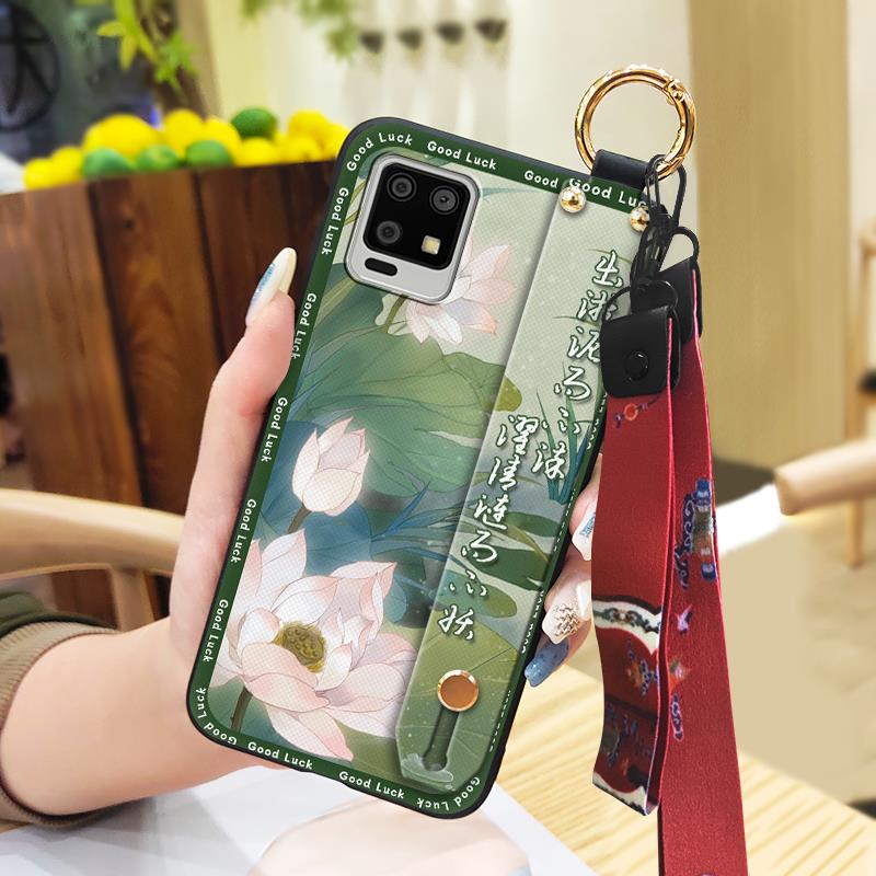 Silicone For Mom Phone Case For Sharp Aquos Zero6/Aquos Air Waterproof Dirt-resistant Kickstand Anti-dust Wristband Ring