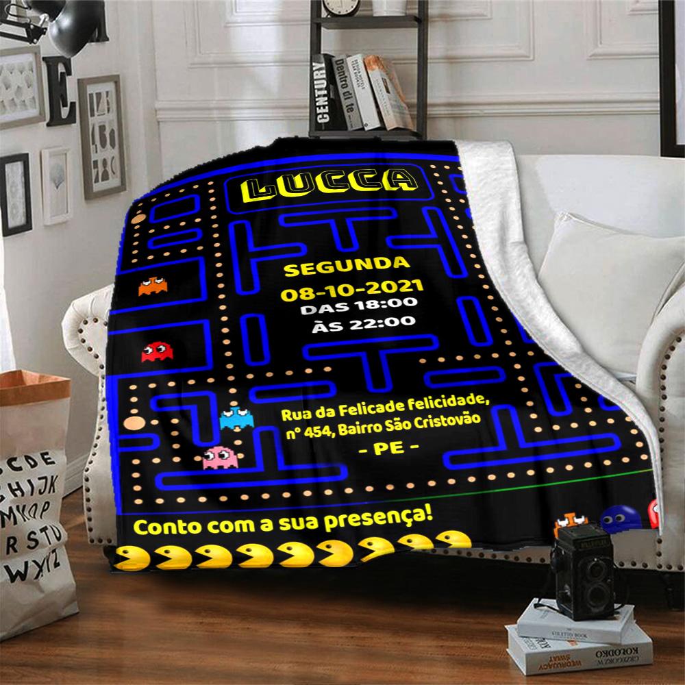 1pc Pacman Adventure flannel Blanket for Super Soft Cute Comfort Blanket for Travel Bedding Couch Sofa Blanket Y73056