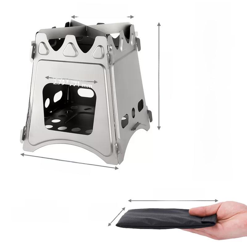 Портативная складная печь из нержавеющей стали для кемпинга и барбекю на открытом воздухе