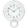 Часы настенные радиочасы аналоговые декоративные маятник белые PH205W SEIKO