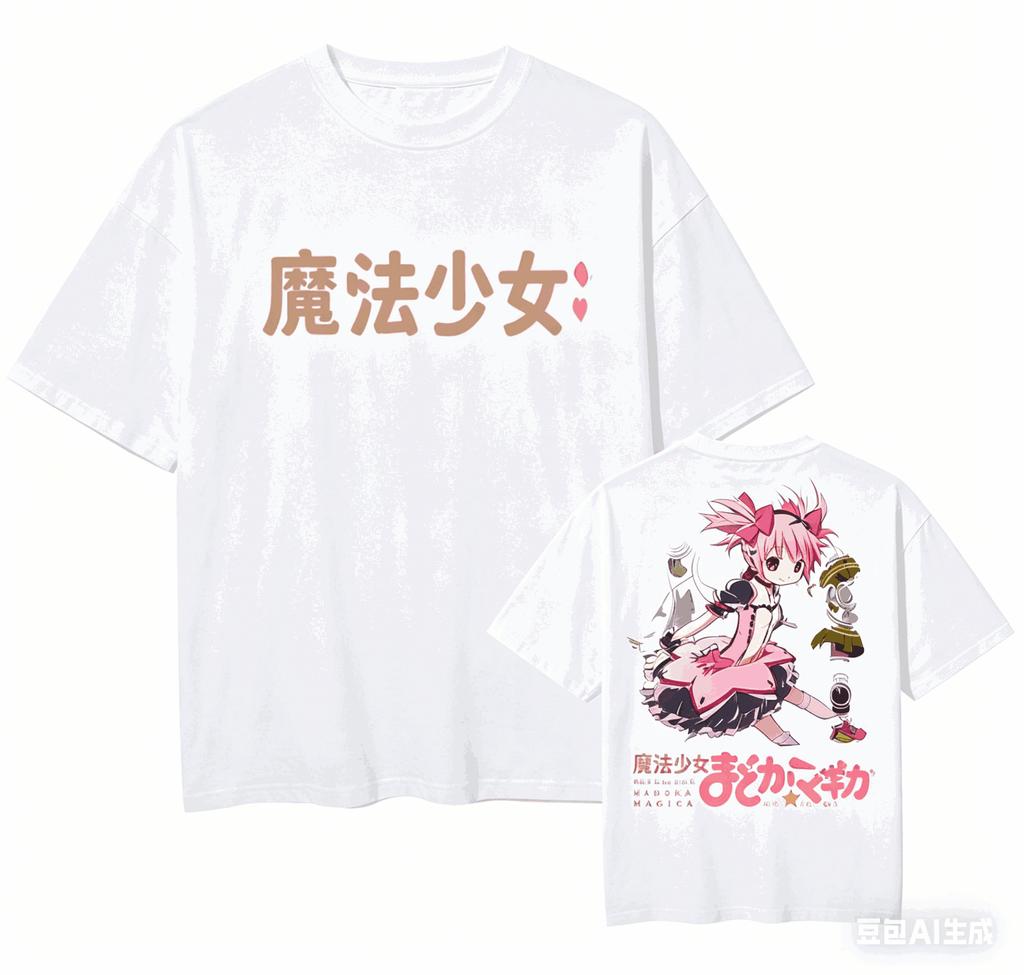 Puella Magi Madoka Magica Хлопковая футболка Одежда на весь год Высокое качество Личность Одежда Большие размеры Унисекс Новая модель Ретро Мода
