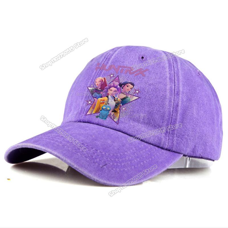 Perfect KPop Demon Hunters Retro Washed Baseball Caps for Women Girl Snapback Sunhats Outdoor Travel Sunshade Peak Cap Hip Hop Dad Hat