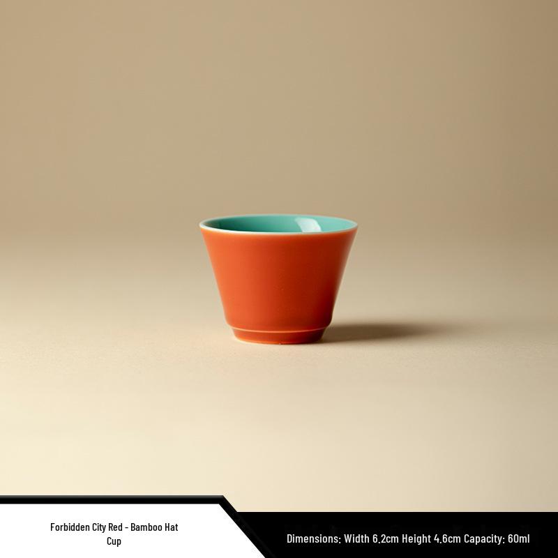 Красный набор для чая Ганфу Запретного города: Керамический чайник, Чашка-крышка, Чашка для чая с фильтром, Чашка для справедливого распределения чая и Подставка-украшение для чайника