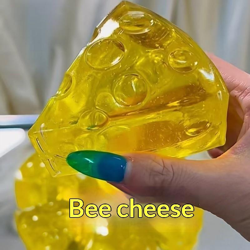 Soft Mochi Honey Cheese Squishy Fidget Toy Square Squeeze 1PC for Adults Office Desk Anxiety Relief Decor