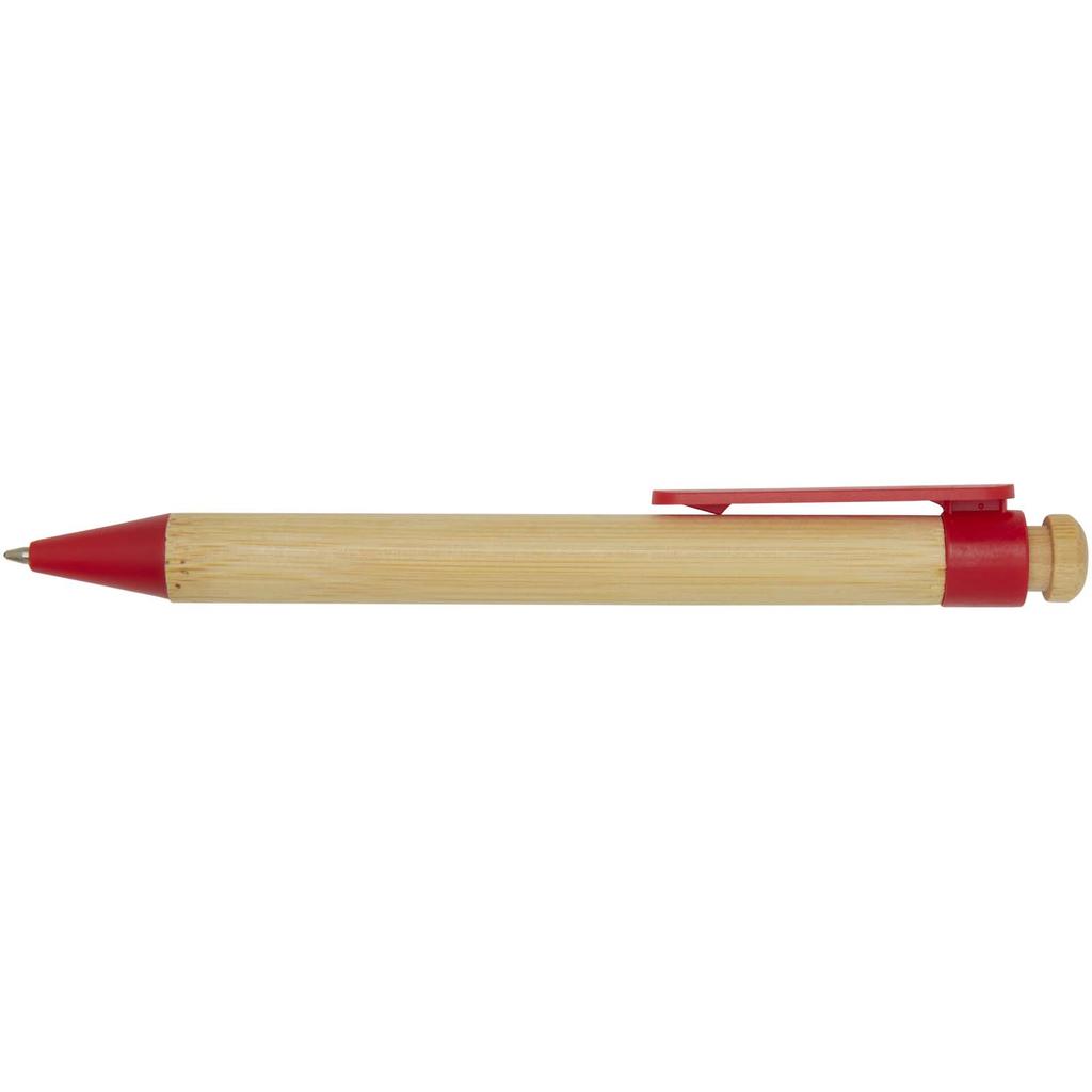 Bamboo pen and recycled plastic "Rattan" Red