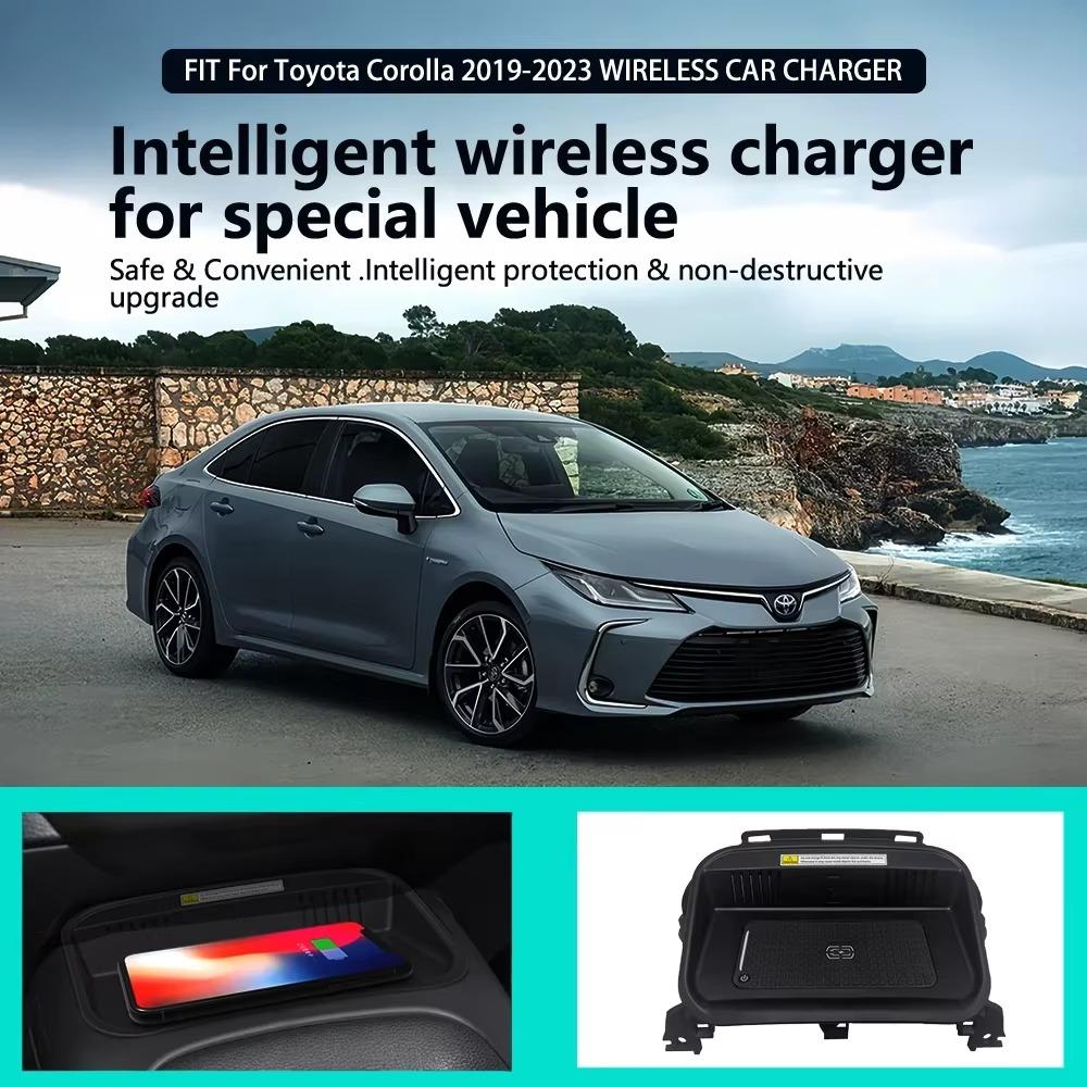 Беспроводное автомобильное зарядное устройство Qi 15 Вт, быстрая зарядная панель для Toyota Corolla 2019-2023, автомобильные аксессуары, беспроводная зарядка, держатель центральной консоли