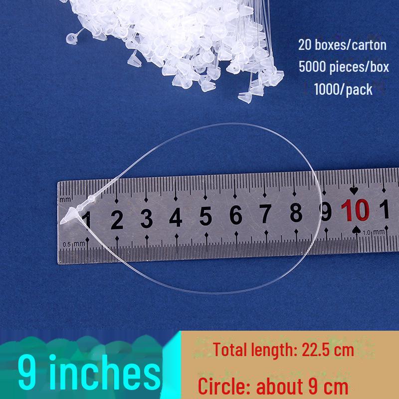 Прозрачный пластиковый шнурок с пряжкой для бирок на одежду