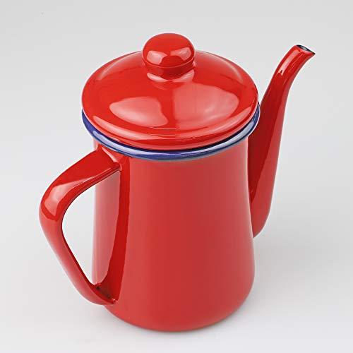 Pearl Metal Coffee Pot, Red, 600ml, Enamel, Just the Right Size, HB-4412