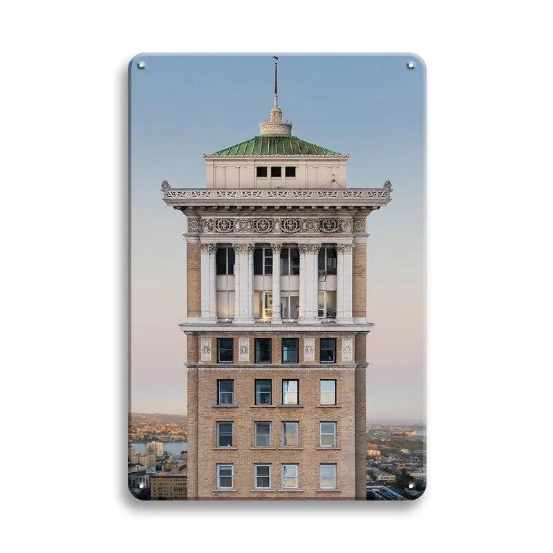 Beautiful City Landmarks Retro Posters Paris Dubai Building View Metal Tin Sign Living Room Bedroom Home Decorative Art Painting