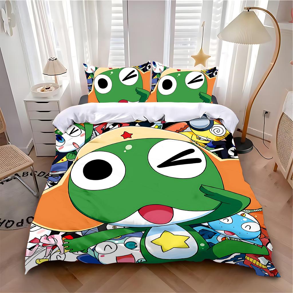 Fashion Duvet Cover Pillowcase Bedding Set Hot Sergeant Frog Adult Boy Girl Bedroom Decoration Children Single Double Large Size