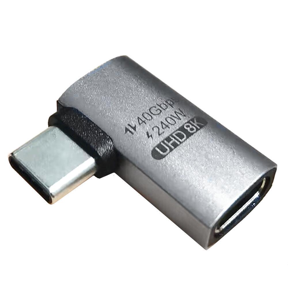 Высокоскоростной адаптер UHD8K USB4 40G 240 Вт Type C 90° Боковой изгиб