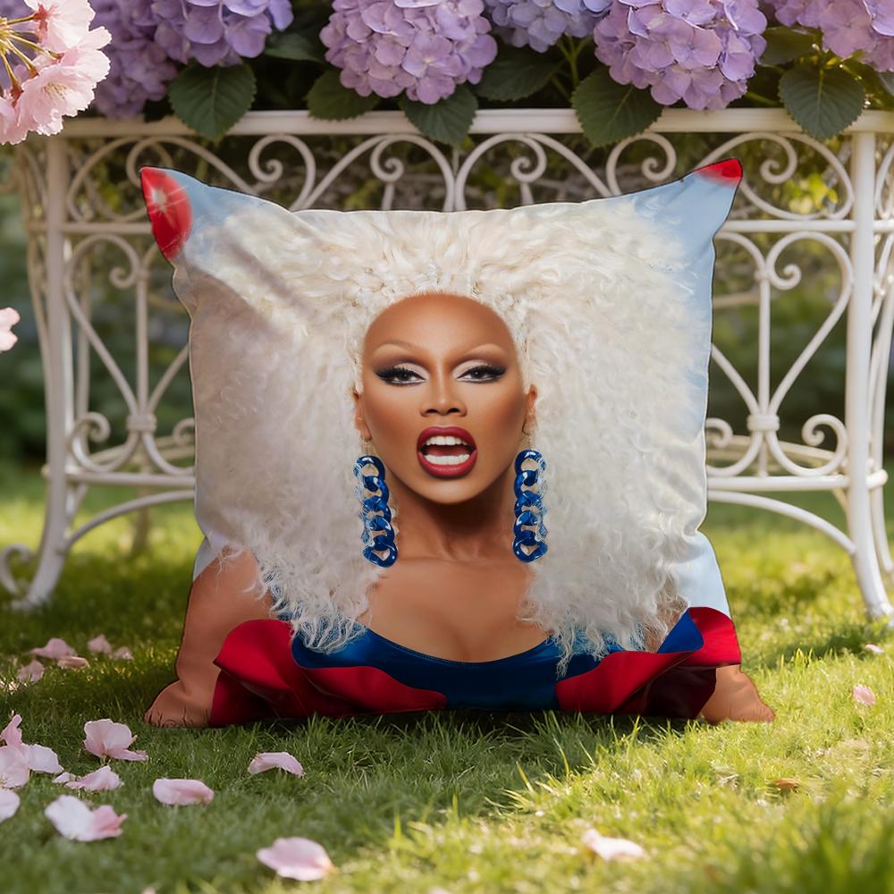 Чехол для подушки R-RuPaul Singer, двойного назначения для дома и автомобиля: Двусторонняя конструкция для максимального комфорта
