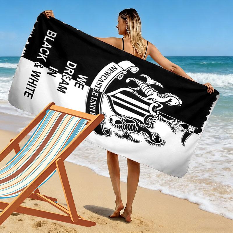 NUFC proter logo Print Beach Towel, Large Soft Quick Dry Towel for Beach Camping Swimming