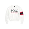 Polo Ss23 Письменный Принт Заниженная Плечевая Свитшот Длинный Рукав Женская Толстовка Белая 211877696-001