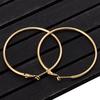 40mm 60mm 70mm 80mm Exaggerate Big Smooth Circle Hoop Earrings Brincos Simple Party Round Loop Bijoux for Women Zircon
