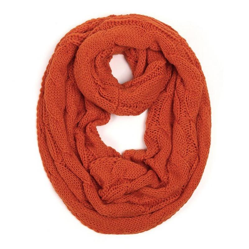 Новый женский однотонный шерстяной шарф-снуд с косами, зимний утеплитель для шеи, воротник-хомут, круглые шарфы