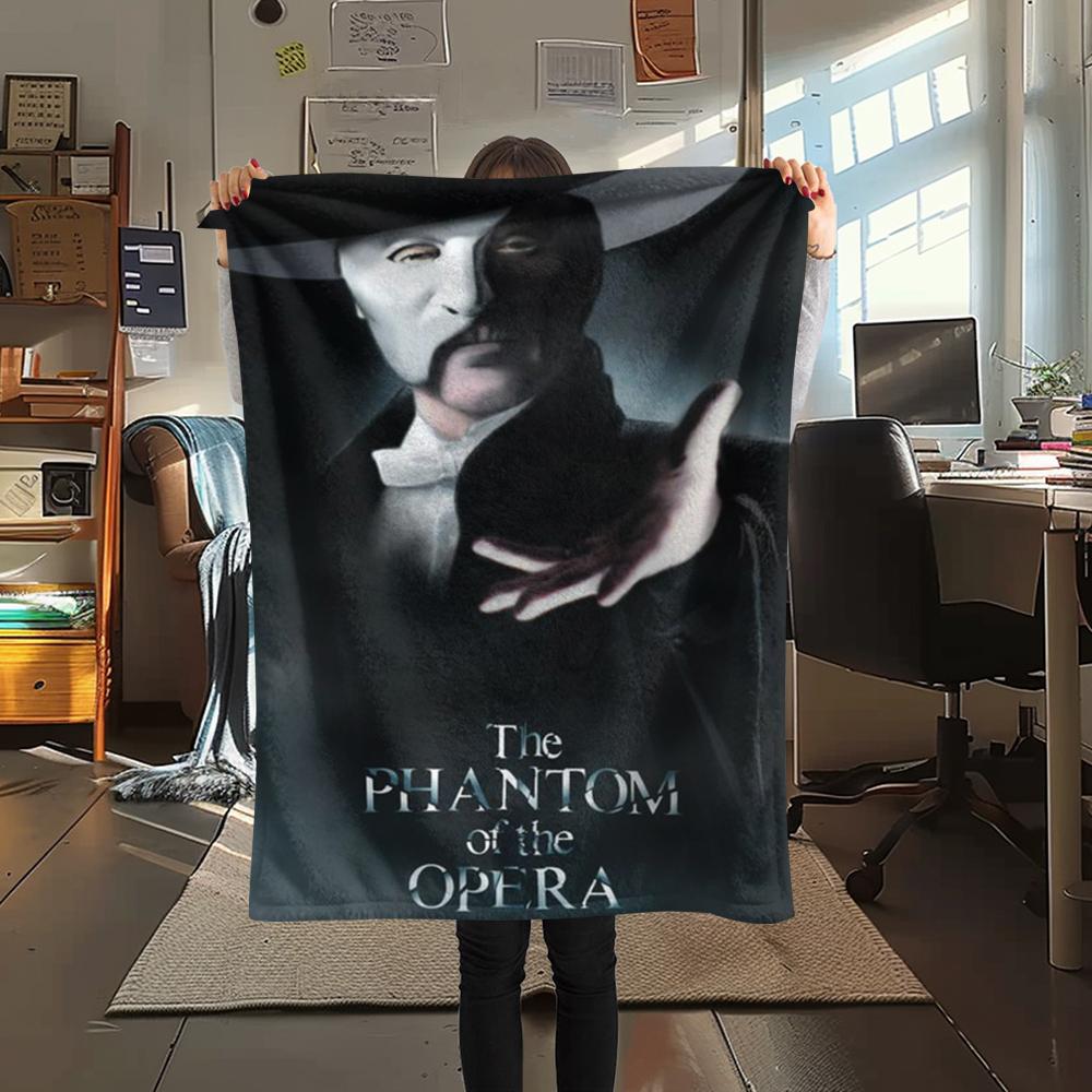 1PC Phantom of the Opera Print Flannel Blanket, High quality Comfortable for All Seasons, Home Decor, Warmth and Comfort, Perfect for Christmas Gifts