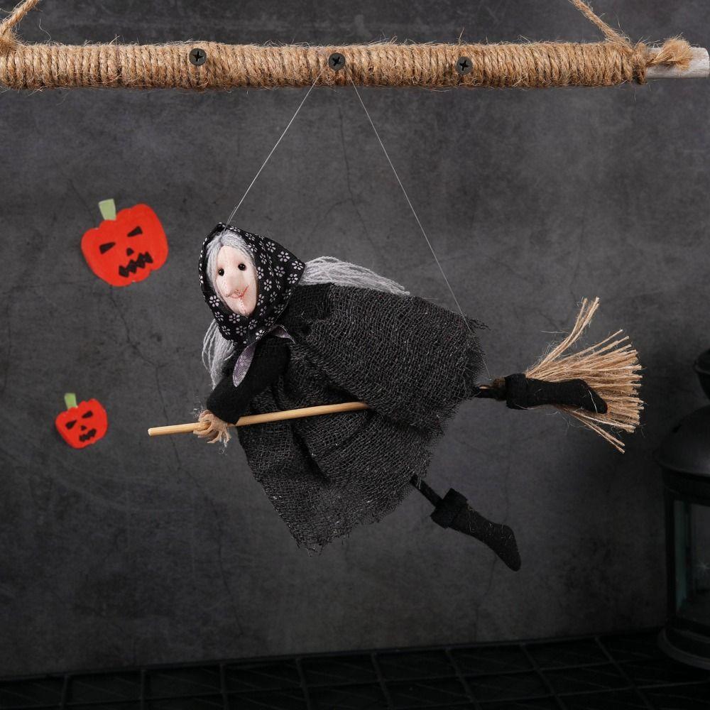 Cute Halloween Hanging Witch Doll Funny Halloween Witch Pendant  Bar Home Decor