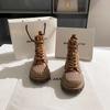 Женские ботильоны на массивной платформе, модные женские ботильоны на шнуровке в лоскутном стиле, 2024 г., 2024 г., нескользящая платформа на толстой подошве Botas2024