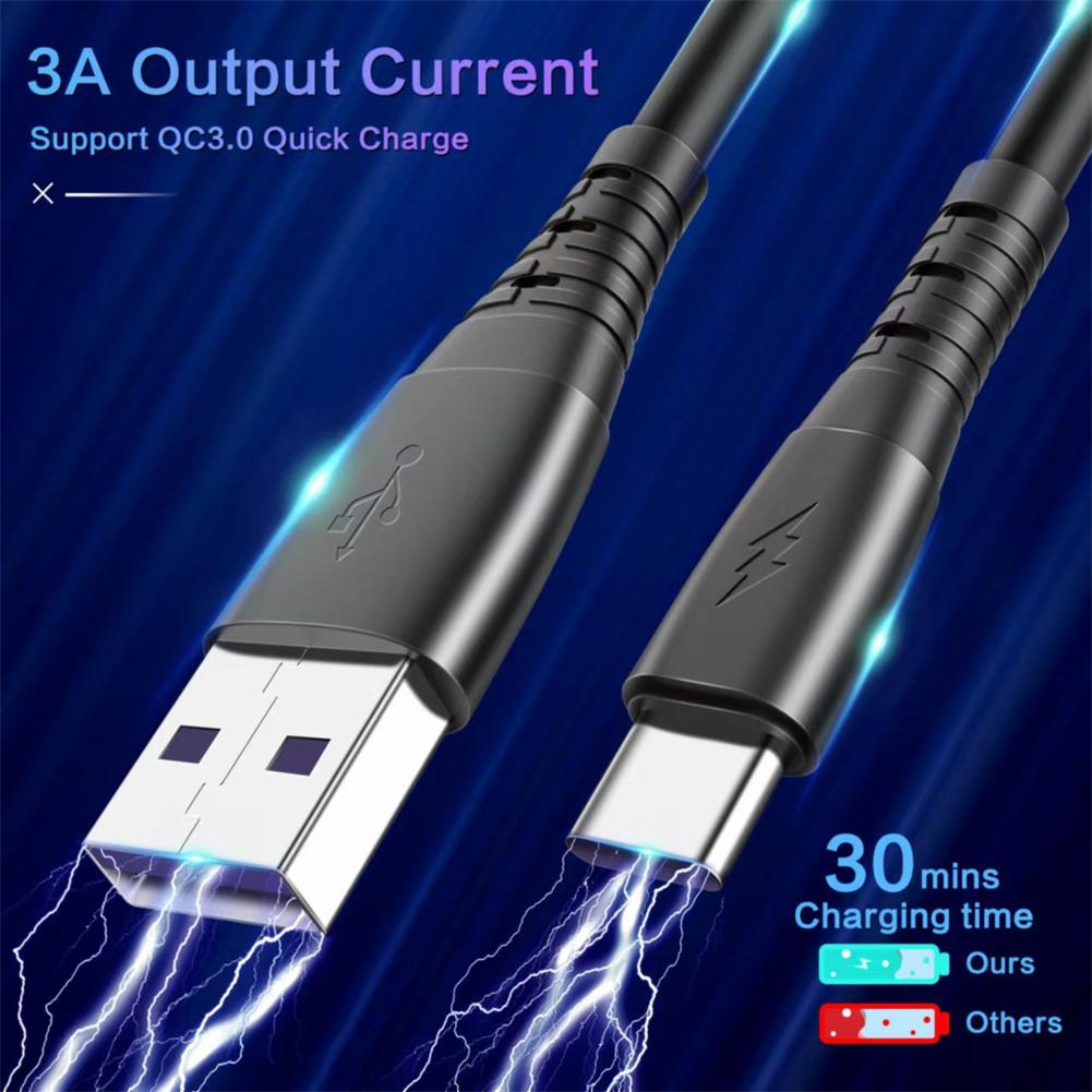 USB Charging Cable Spring Coiled USB To Type C Extension Cord Fast Charging Cable Type C Charge Cable For Tablet Phones Laptop