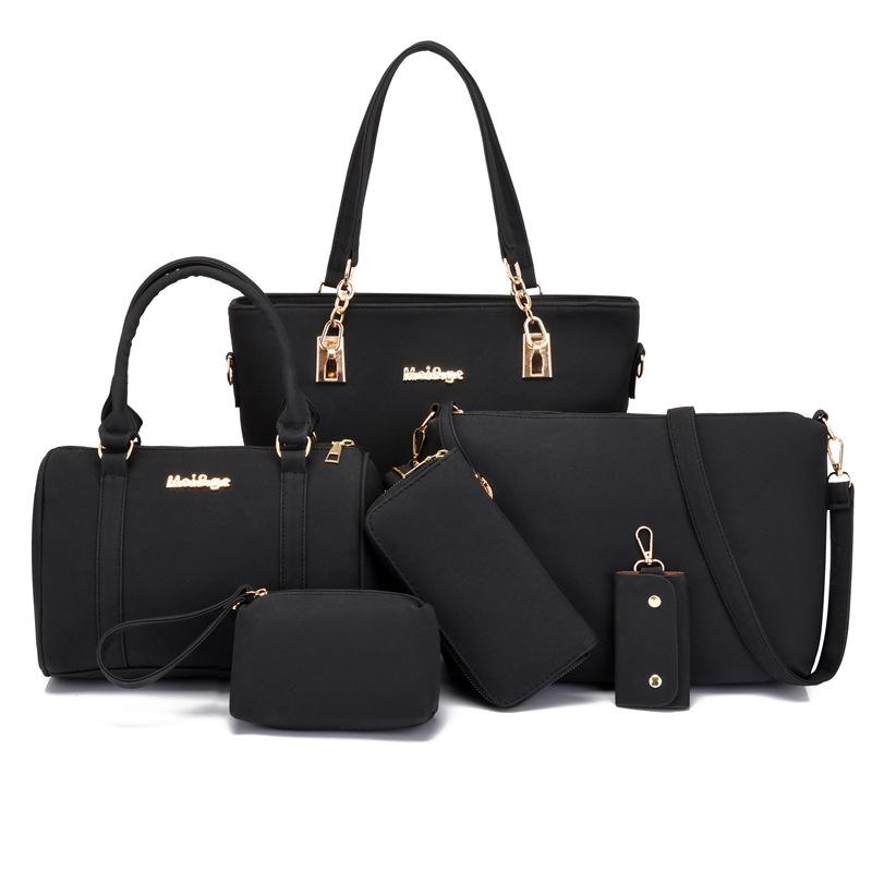 Многосекционная новая модная сумка из искусственной кожи для матери и ребенка, набор из шести предметов, портативная, на плечо, мессенджер, женская сумка