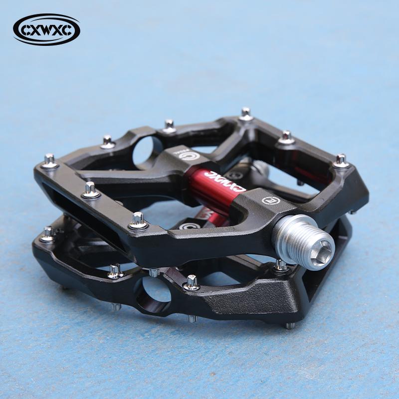 CXWXC Bicycle Pedals of Flat with Removable Anti-slip Pins Ultralight Aluminum Sealed Bearings MTB Road Bike Wide Flat Pedals