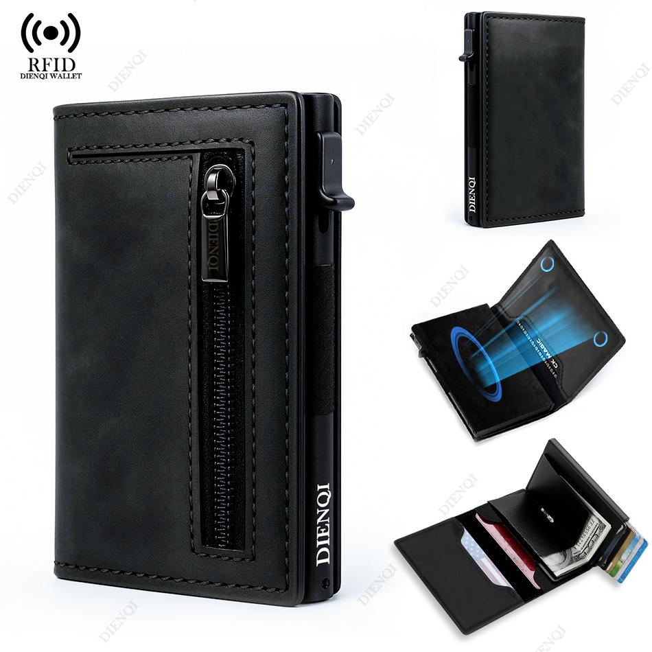 RFID Визитница Кредитница Роскошный Мужской Кошелек Металлический Алюминиевый Тонкий Маленький Черный Кошелек Мужской Подарок к Празднику