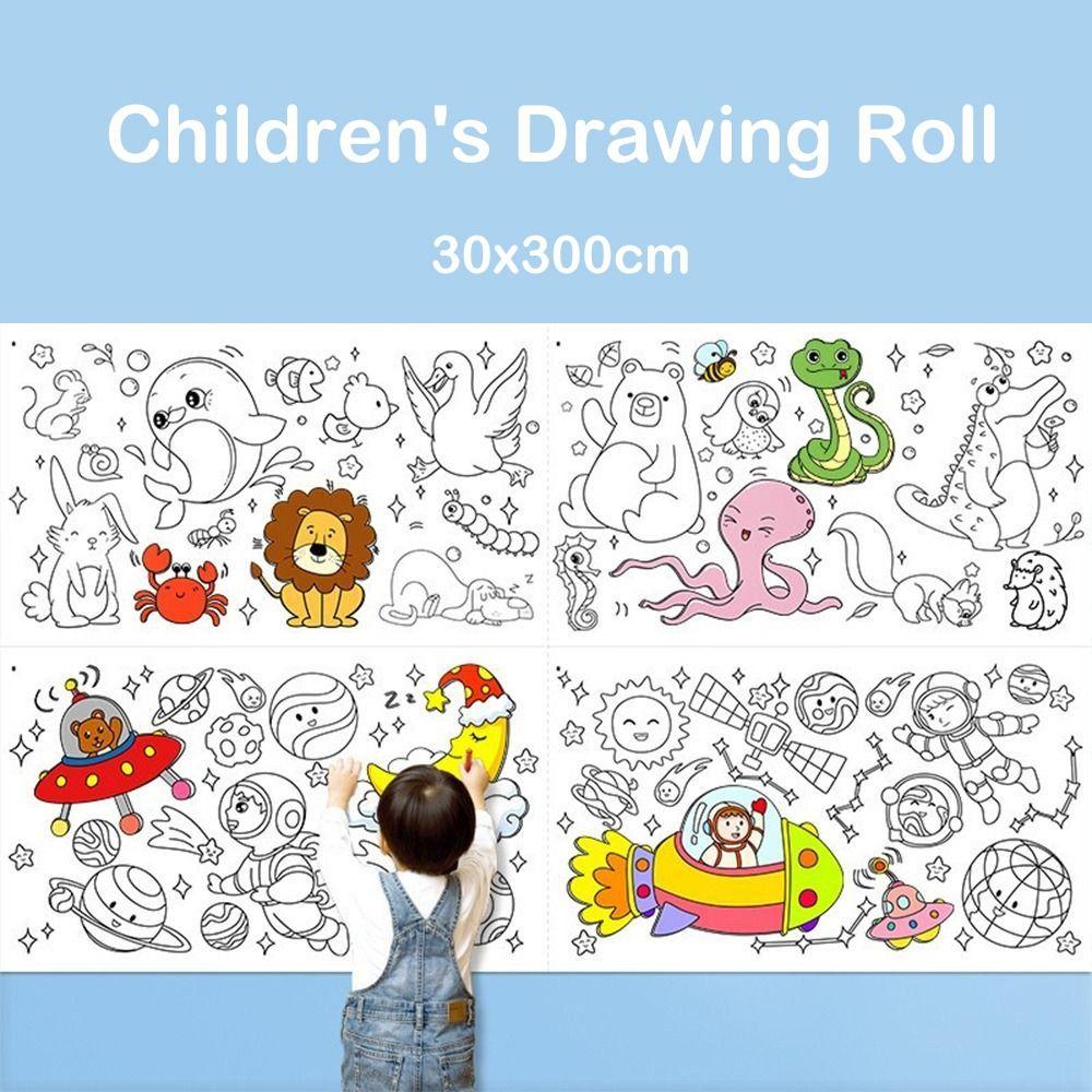 Little Artist DIY Toys Color Filling Paper Blank Coloring Children's Drawing Roll Watercolor Paper