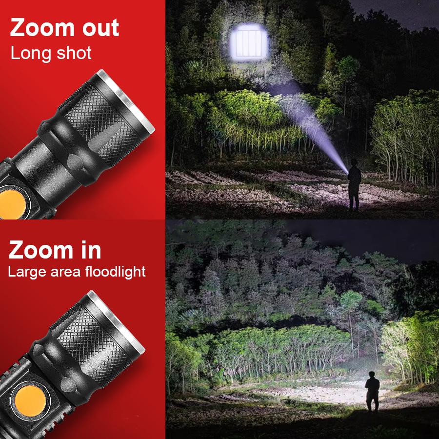 Мини многофункциональный фонарик USB перезаряжаемый портативный фонарь 500 м водонепроницаемый уличный рабочий фонарь для кемпинга и рыбалки