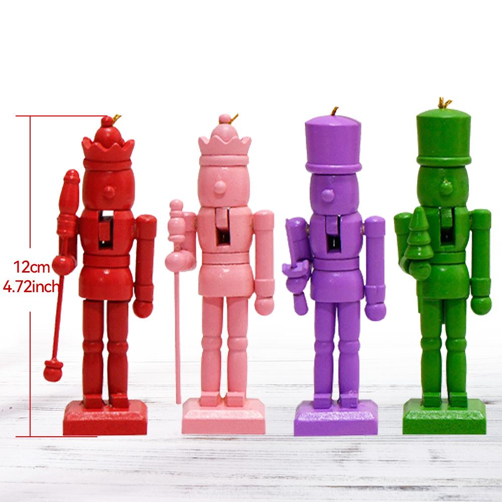 4/6Pcs 12CM Christmas Nutcracker Platinum Soldier Color Puppet Christmas Decoration small gift pendant Creative home pendant