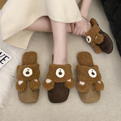 Хлопковые тапочки женские 2025 новые зимние 2025 новые домашние комнатные теплые плюшевые хлопковые швабры для улицы осень и зима