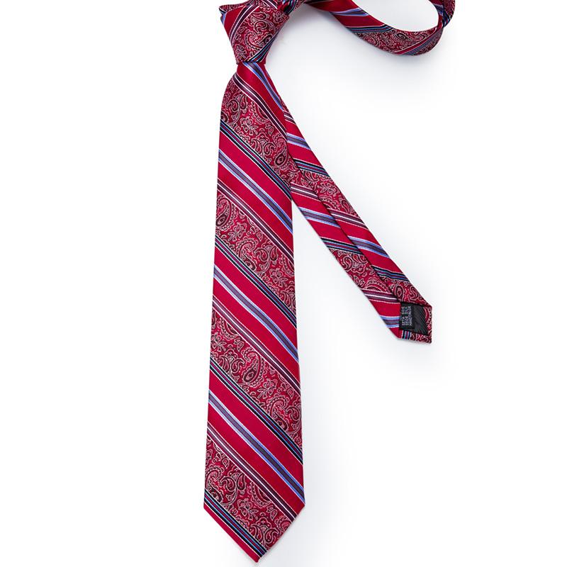 Dibangu Дизайнерский мужской галстук в полоску с цветочным принтом, шелковый галстук, нагрудный квадрат, запонки, комплект галстуков на шею, костюм для свадебной вечеринки