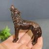 Antiqu Alloy Howling Wolf Statue Sculpture Figurine Craft Furnishing for Home Decor Living Room Porch Decorations Office Desk Ornaments