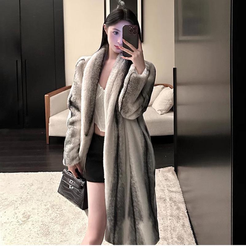 Женская шуба из норки, длинная шуба из цельной норки, бархатная, теплая, с перекрестным мехом норки, для молодых, для похудения