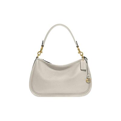 Кэри 28 Однотонная Сумка на Плечо Crossbody с Молнией и Металлической Пряжкой Классический Логотип C Кожаная с Текстурой Гальки Большая Женская сумка Белая CC437-B4HA