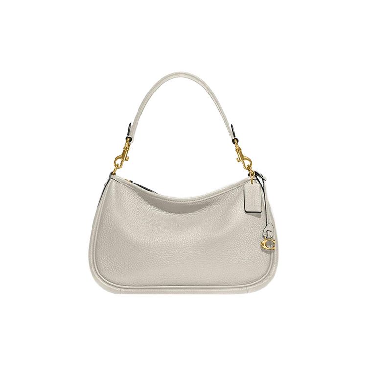 Coach Кэри 28 Однотонная Сумка на Плечо Crossbody с Молнией и Металлической Пряжкой Классический Логотип C Кожаная с Текстурой Гальки Большая Женская сумка Белая CC437-B4HA