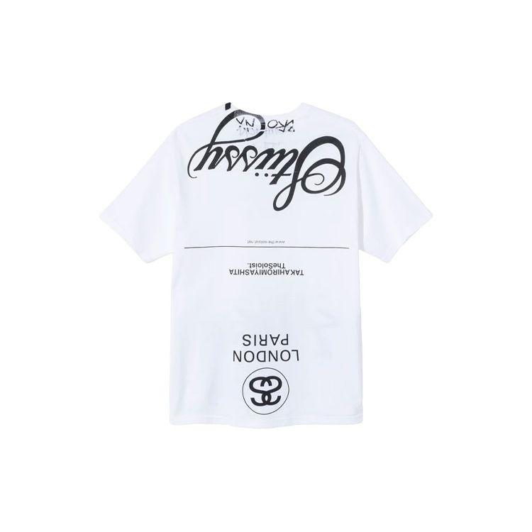 Stussy Серия 'Мировое турне' 40-летний юбилей Футболка с коротким рукавом с опущенными плечами Американский винтаж Унисекс Топы 3903647