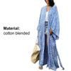Long Robe Strapless Skin-friendly Blue Vintage Oversize Leopard Pattern Cardigan Shopping