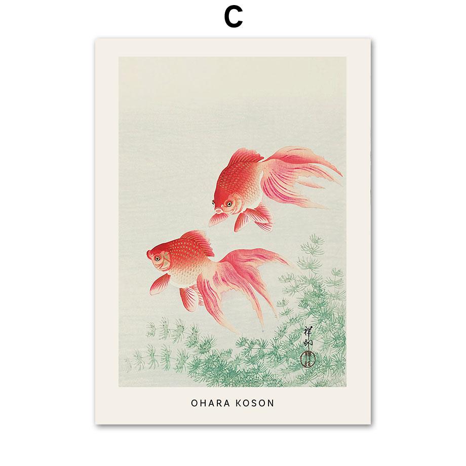 Лотос, рыба, журавль, Анри Матисс, постеры и принты, настенная живопись на холсте для гостиной, декоративные картины в японском стиле