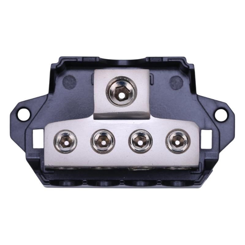 Vehicle Ground Terminal Block Metal Housing with Clear Cover for Amplifier Ground Cable Layout and Wiring Projects
