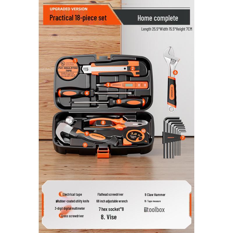 Многофункциональный набор инструментов «Зеленый Лес»: Полный набор для ремонта по дому и для электрика