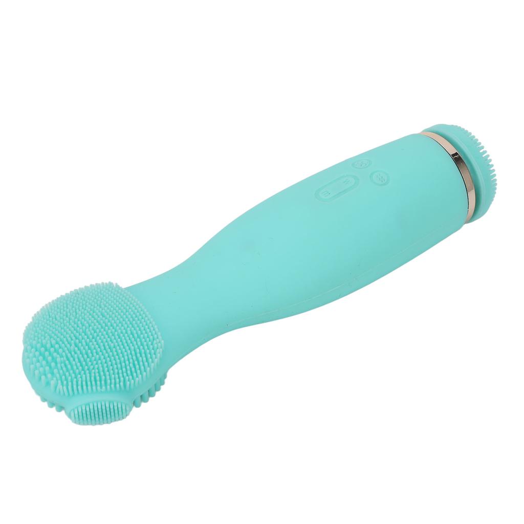 Electric Face Cleanser Brush Remove Blackheads Dead Skin Silicone Facial Cleansing Machine Green