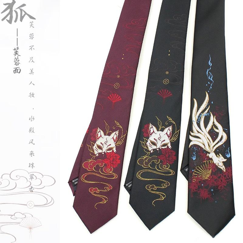 Jk Japanese Anime Clothing Fashion Nine Tailed Fox Tie Chinese Style Embroidery