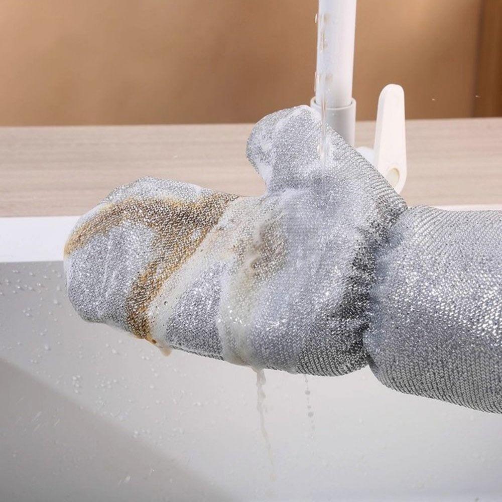Non-stick Silver Thread Dishwashing Gloves Thickened Household Gloves New Dishwashing Gloves