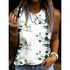 Летние топы с 3D-принтом «Цветок и стрекоза», женская мода, уличная одежда, свободный жилет с круглым вырезом, без рукавов, женская майка