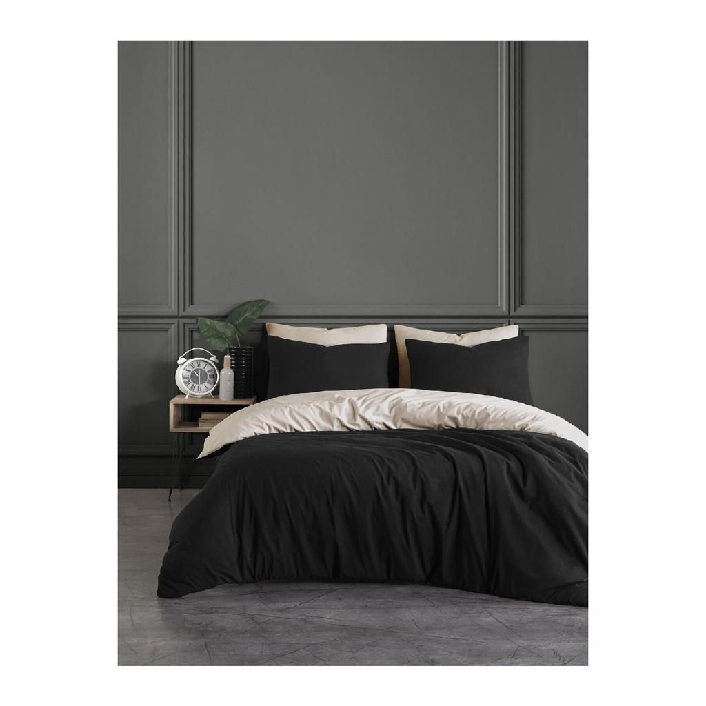 Двойной комплект пододеяльников с простынями | Антрацитовый черный | хлопок