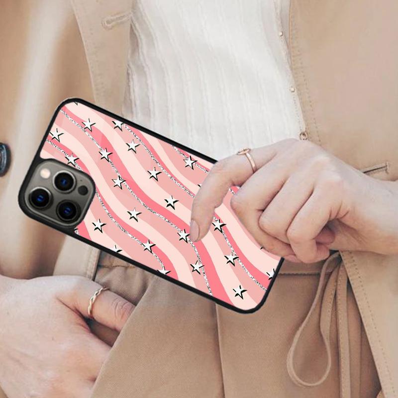 Преппи звезды молния розовый Магнитный чехол для телефона ДЛЯ APPLE iPhone 17 Air 16 14 13 12 Pro Max 15 Plus Беспроводная крышка MagSafe